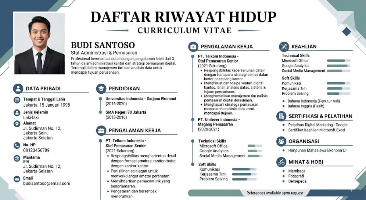 Contoh Daftar Riwayat Hidup